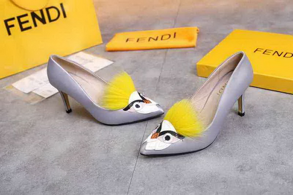 Fendi Shallow mouth kitten heel Shoes Women--005